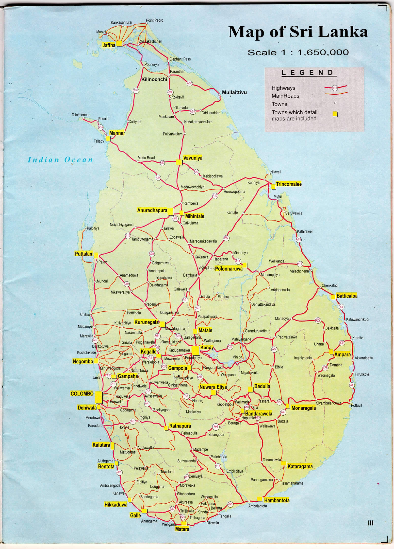 physique carte du sri lanka